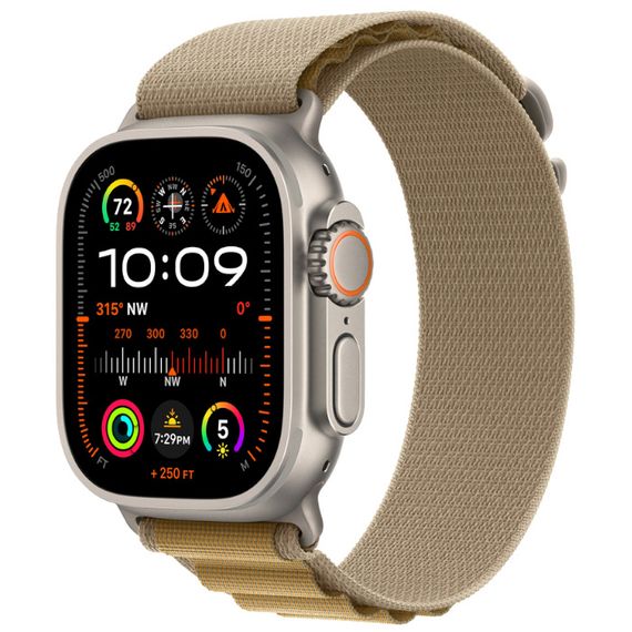 Часы Apple Watch Ultra 2 (2024) GPS + Cellular 49mm, Natural Titanium Case, Alpine Loop (Tan) L