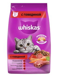 Whiskas корм для кошек с говядиной и кроликом, подушечки с паштетом