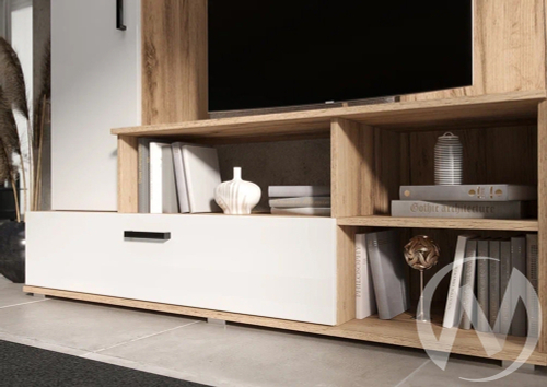 Гостиная Мини (дуб крафт/белый глянец холодный)