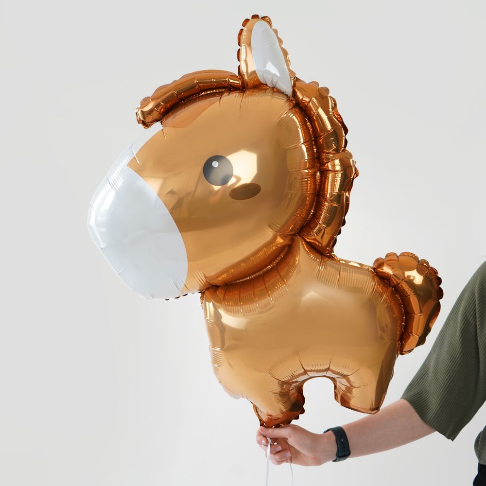 Шар-фигура, фольга, "Лошадка коричневая" (FM), 34"/86 см  Изображение2