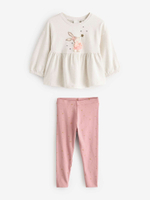 Толстовка и легинсы в комплекте для девочки Next B68-377, Розовый, Молочный