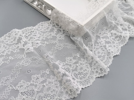 Эластичное кружево, молоко, 22 см, (Арт: EK-2773), м