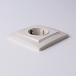 Розетка с заземлением, безвинтовой зажим (слоновая кость)