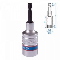 KING TONY (76B817M) Головка для шуруповерта двенадцатигранная 1/4", 17 мм, L = 80 мм