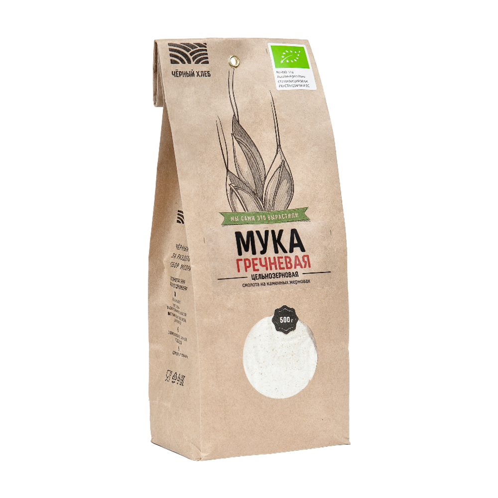 Мука гречневая цельнозерновая 500гр (ЧЕРНЫЙ ХЛЕБ)