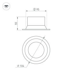 Светильник MS-BREEZE-BUILT-R104-12W Day4000 (BK, 85 deg, 230V) (Arlight, IP20 Металл, 5 лет) 035612(1)