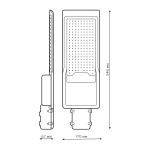 Св-к Gauss LED уличный  Avenue 120W 11000lm 5000K 190-250V IP65 546*170*67мм черн КСС "Ш" 629534320