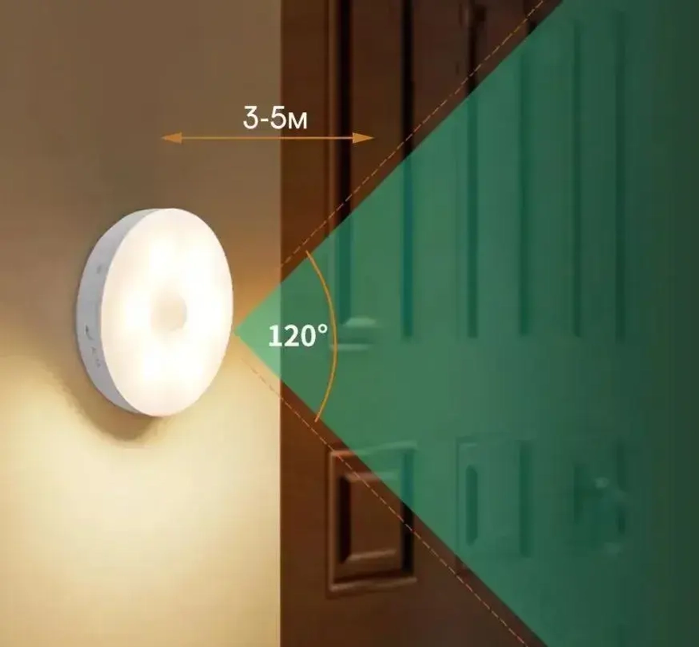 Беспроводной USB светильник с датчиком движения 7 см , холодный свет