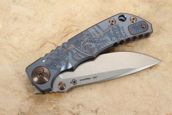 Нож Spartan Blades Harsey Plague Doctor, сталь S45VN, рукоять - голубой титан