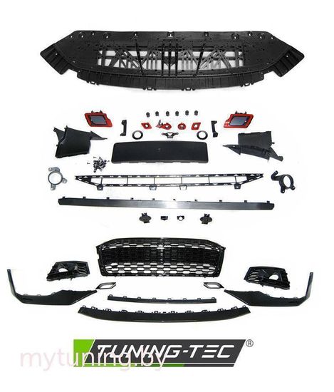Бампер передний для Audi A5 B9 (18-...) с черной накладкой в стиле RS5