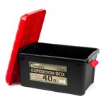 Ящик многофункц. особопрочный СЛЕДОПЫТ Expedition Box, 40 л, 600х360х320 мм, цв. черный/красный/3/