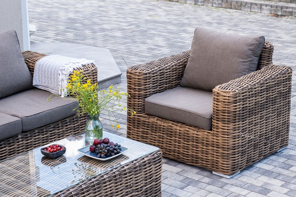 "Палермо" лаунж-зона из искусственного ротанга, цвет соломенный