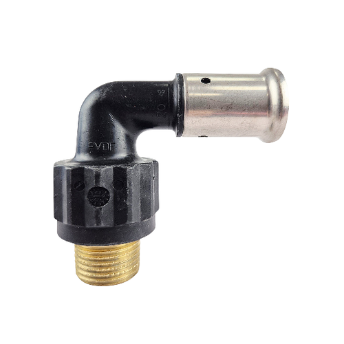 Прессугол 20х1/2 НР (черный пластик)