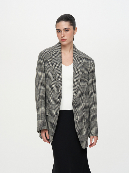 Жакет однобортный прямого силуэта