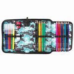 Пенал с наполнением BRAUBERG, 1 отделение, 1 откидная планка, 24 предмета, полиэстер, 21х14 см, "Motocross", 270319