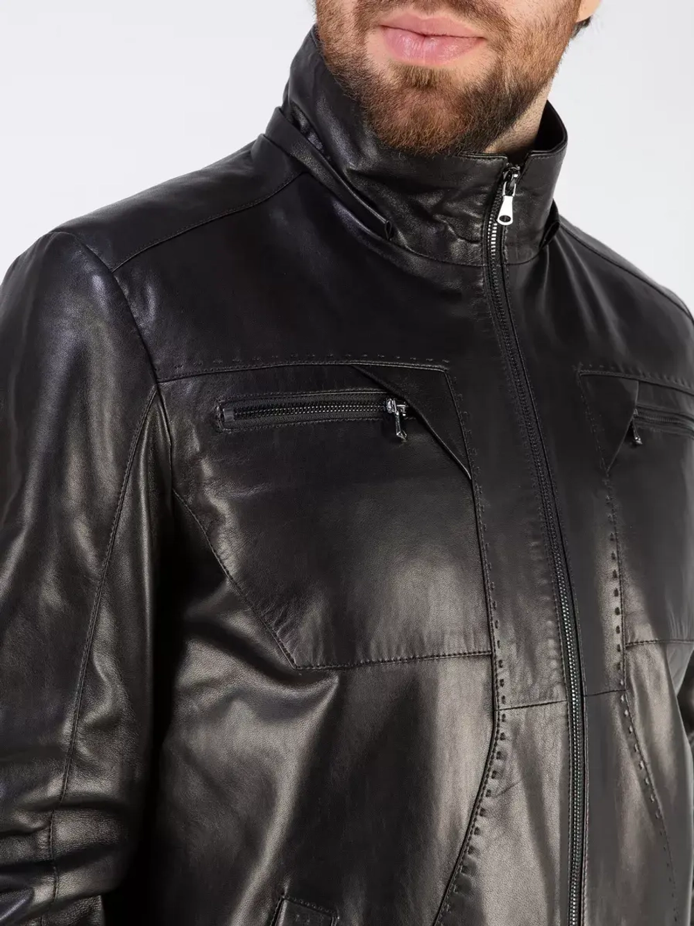 Кожаная куртка демисезонная с капюшоном