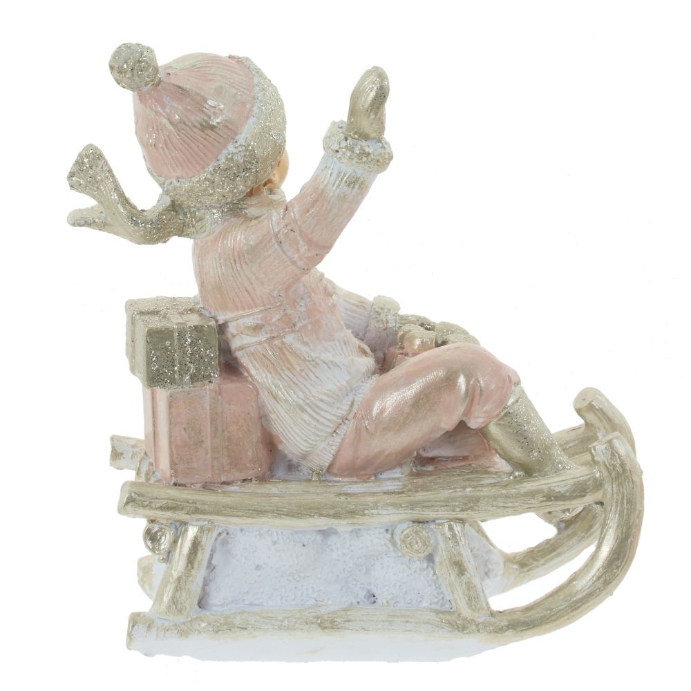 GAEM Фигурка декоративная "Ребёнок на санках", 2 в., L9 W5,5 H10,5 см, 2в.