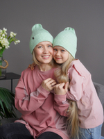 Шапка вязаная-резинка хлопковая КЭП(Шалфей)