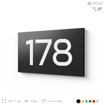 Номер на дверь 178, табличка на дверь для офиса, квартиры, кабинета, аудитории, склада, черная 120х70 мм, Айдентика Технолоджи