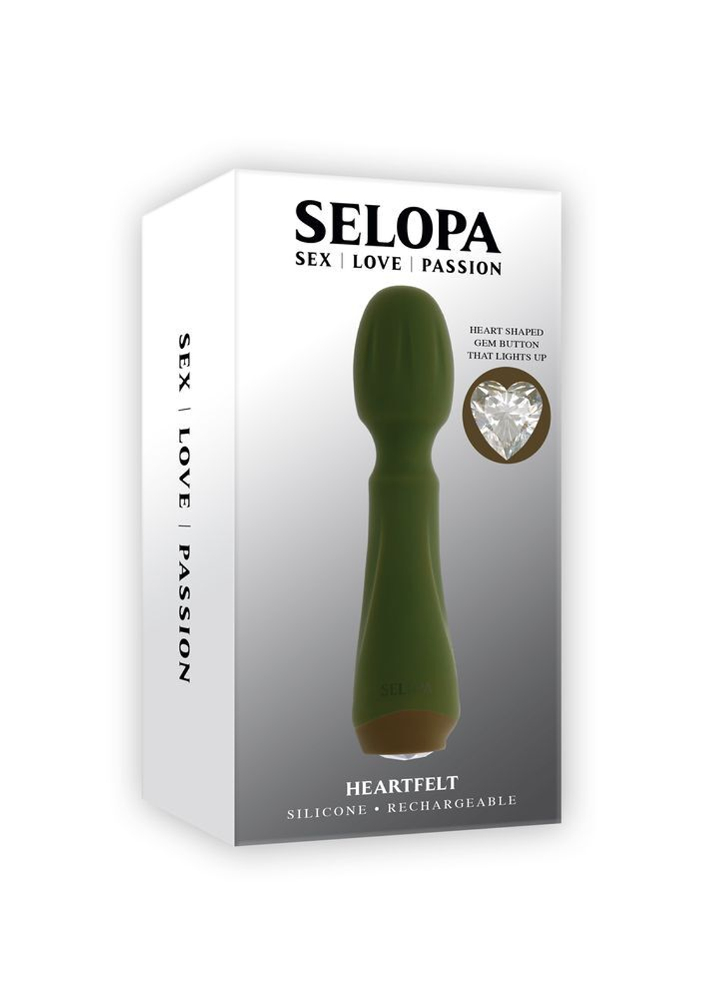 Мини-вибромассажёр Selopa Heartfelt, 13,4 см, гибкая головка