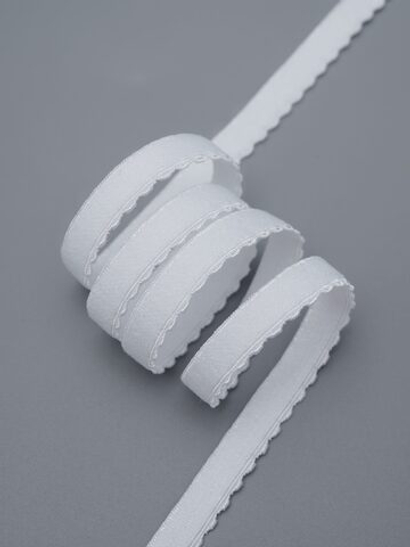Резинка бельевая белая ажурная 8 мм с учетом фестона