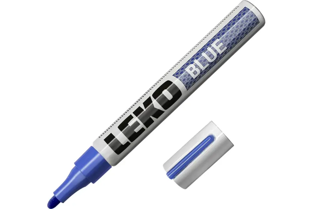Маркер LEKON Standart с нитроэмалью 4мм, синий, 011604
