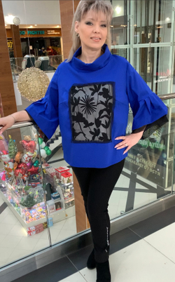 Блузон с сеточкой и "экраном" по груди