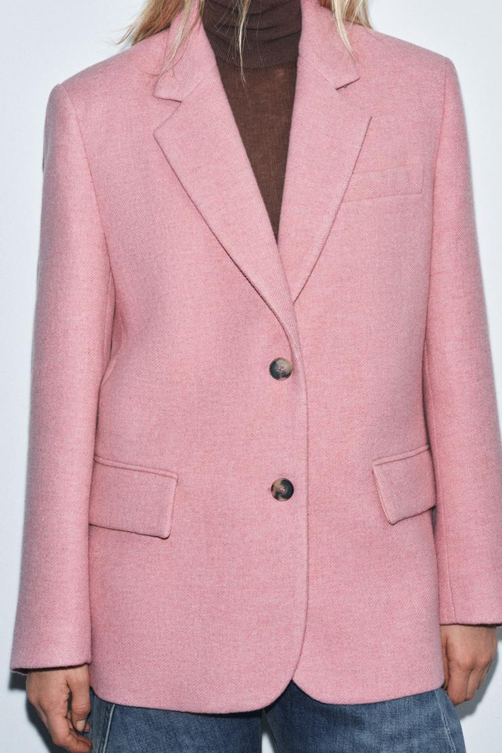 ZARA БЛЕЙЗЕР ОВЕРСАЙЗ — ZW COLLECTION LIMITED EDITION, РОЗОВЫЙ