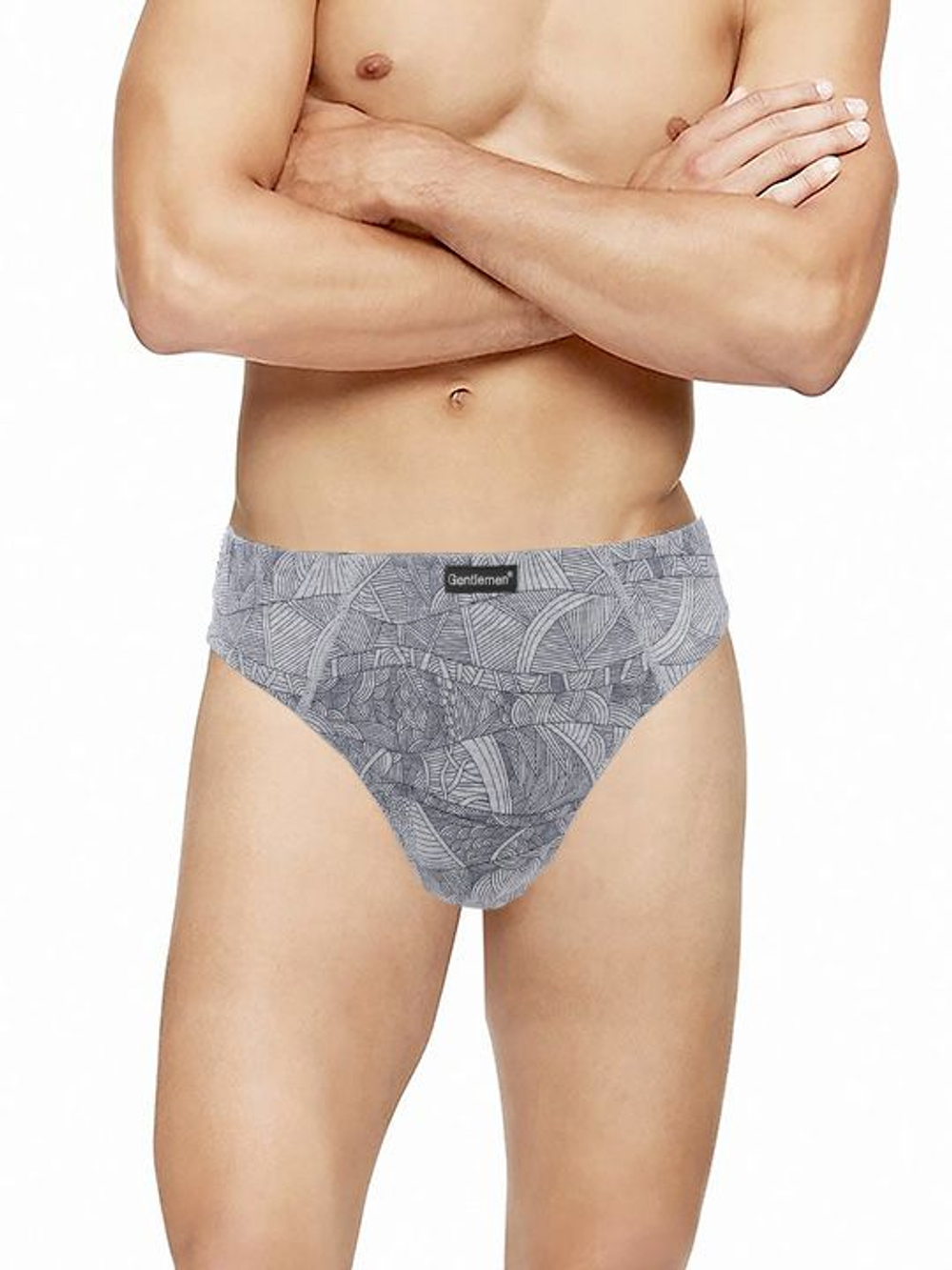 Набор из 2 трусов-слипов с рисунком - серых и голубых (Размер: M) (Цвет: серый с голубым)