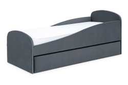 Детская мягкая кровать с ящиком Бельмарко Letmo графит велюр