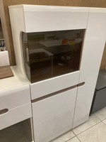 Шкаф витрина малая Ультра белый/белый глянец