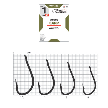 Крючки Cobra CARP KAYO HEAVY сер. CC305 разм. K001/0 10шт.
