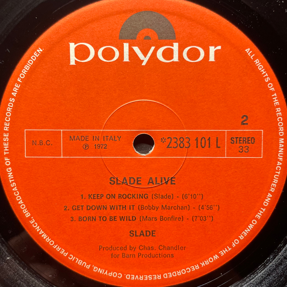 Slade - Slade Alive! (Италия 1972г.)