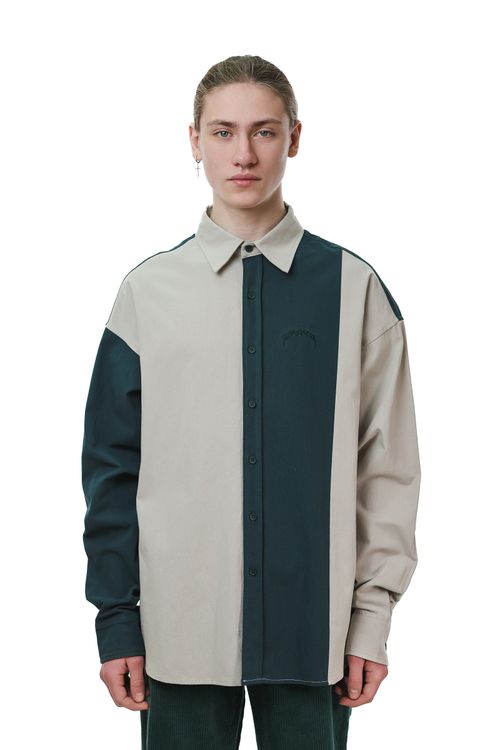 Сорочка Ymkashix Puff изумрудный/серый