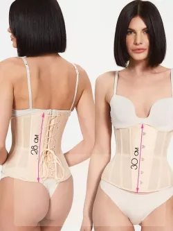 Нюдовый прозрачный корсет MIDI