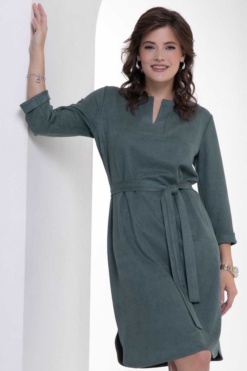 Платье Натали (вельвет, мята) Diolche (Акция)