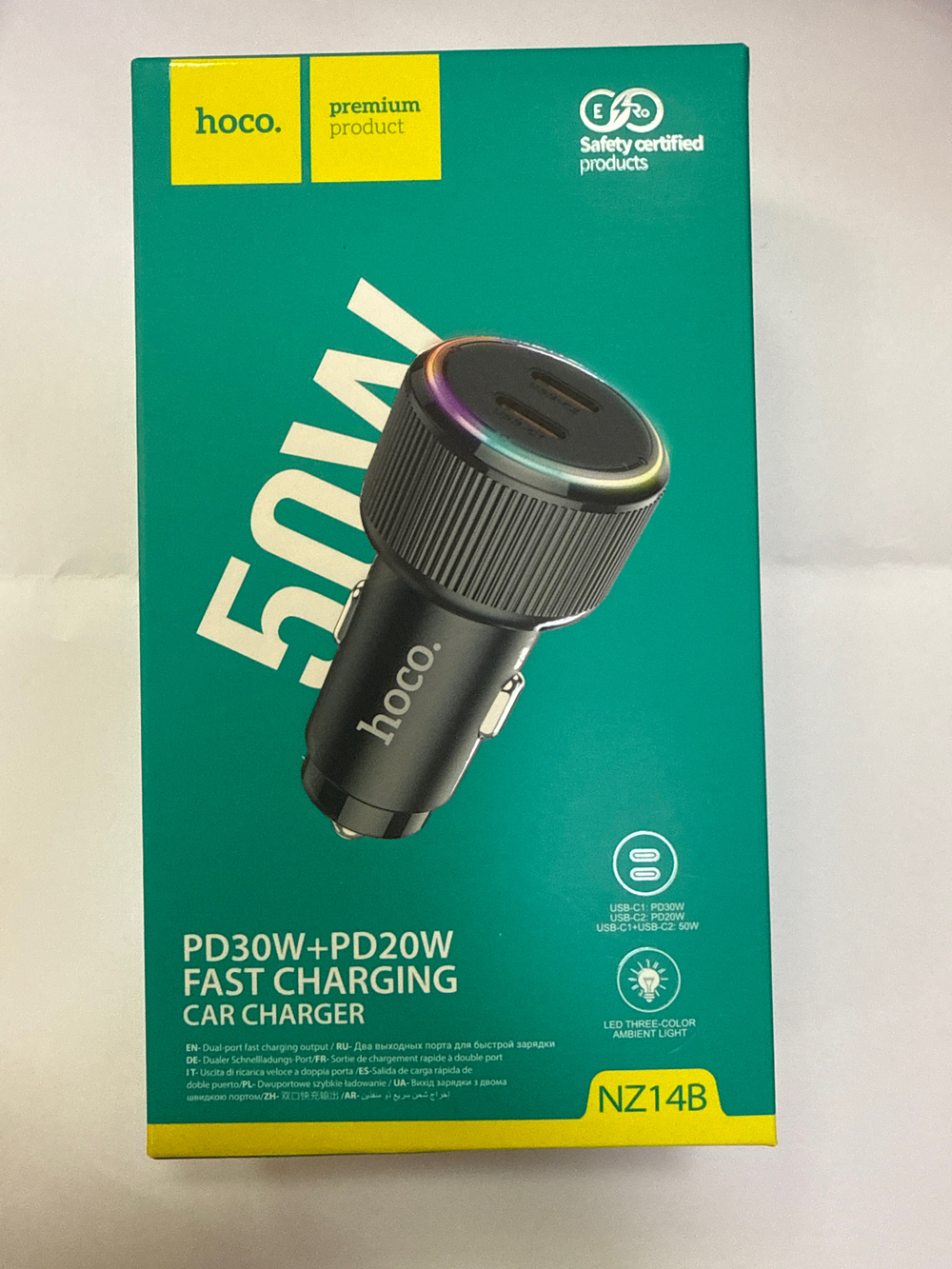 АЗУ Hoco NZ14B Guerrero PD50W (2C) Car Charger Black