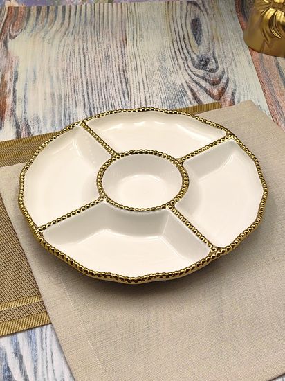 Менажница круглая 5 отделений 29 см. Бусины