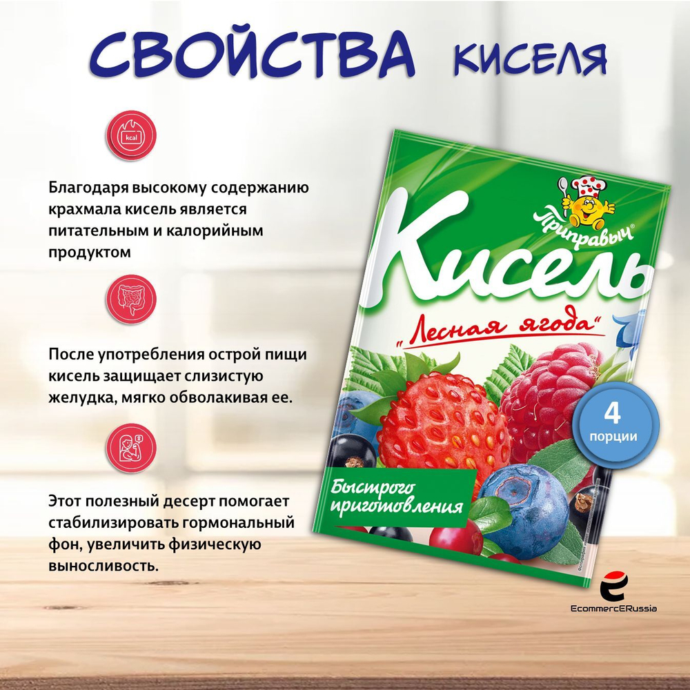 Кисель быстрого приготовления Приправыч Лесная Ягода 110 гр 1 шт.
