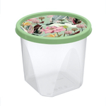 Контейнер для продуктов круглый 1,75л с декором (зеленый)