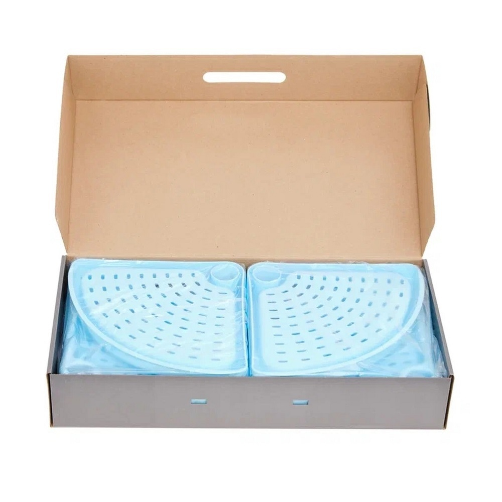 Полка угловая для ванной комн. "Prima Nova" № 02 голубая размер 52х25х10 "КТ"