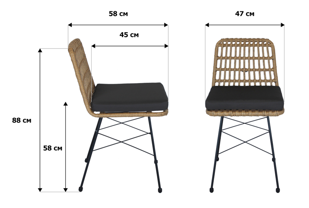 Стул Garden Story Габриел штабелир. Стул Garden Story из 3 частей: ножки, метизы+сиденье+подушка серая)