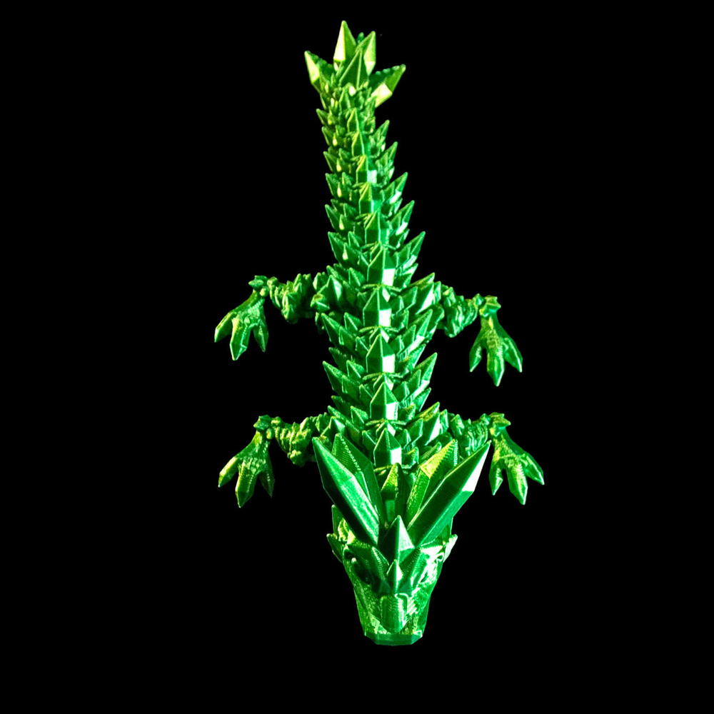 Кристальный дракон, малыш, зелено-желтый