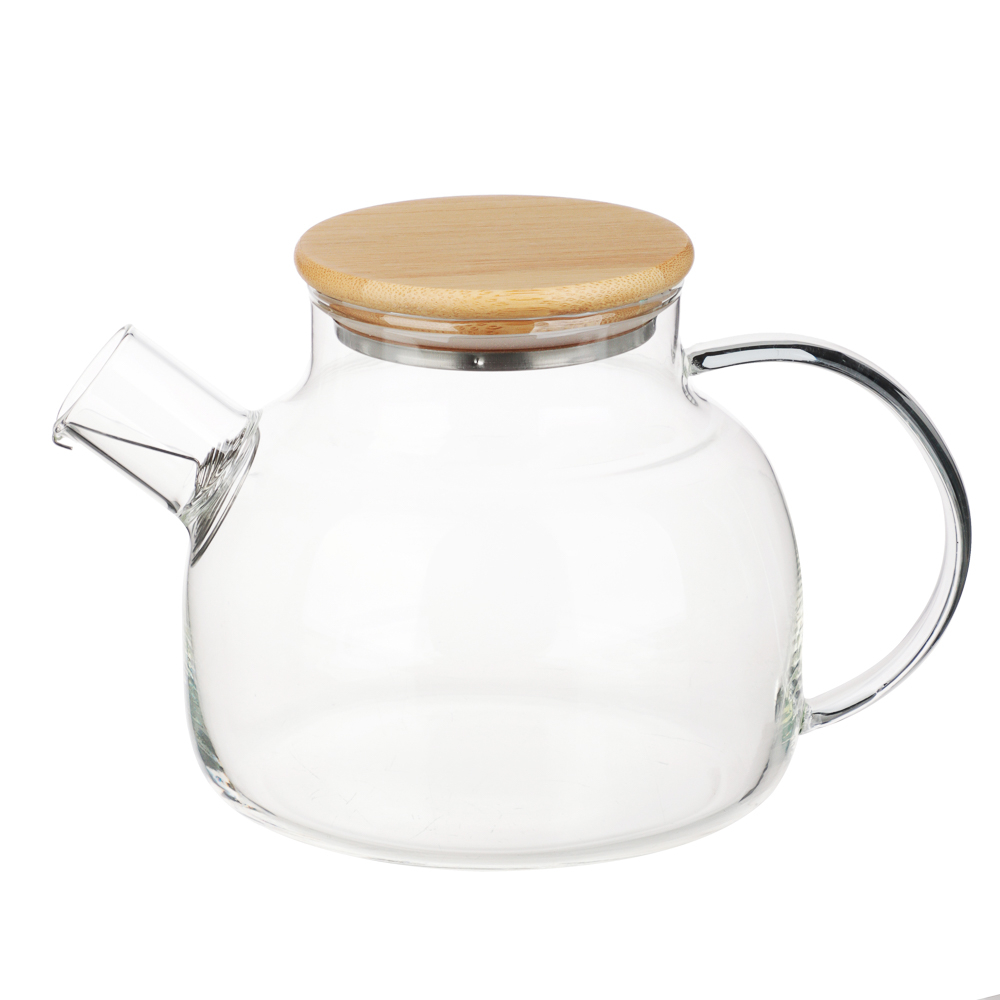 Чайник заварочный тм VETTA Эко, стекло, бамбуковая крышка, 1000мл