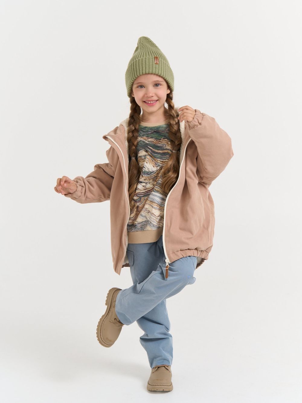 Куртка оверсайз на меху "Латте"