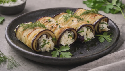 Рулетики из баклажанов с сыром