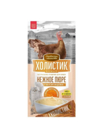 Нежное пюре со вкусом индейки и с икрой летучей рыбы для кошек Деревенские лакомства Холистик Премьер 4х0,01кг набор из 10 упаковок