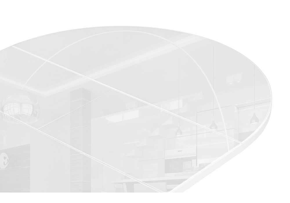 Стеклянный стол Ален 90(120)х90х75 белый / черный