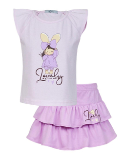 02-136-1 Комплект для девочки (фуфайка+ юбка)