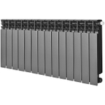 Радиатор биметаллический STOUT TITAN VENTIL 500 - 14 секций (подключение нижнее правое, цвет графит RAL 7024)
